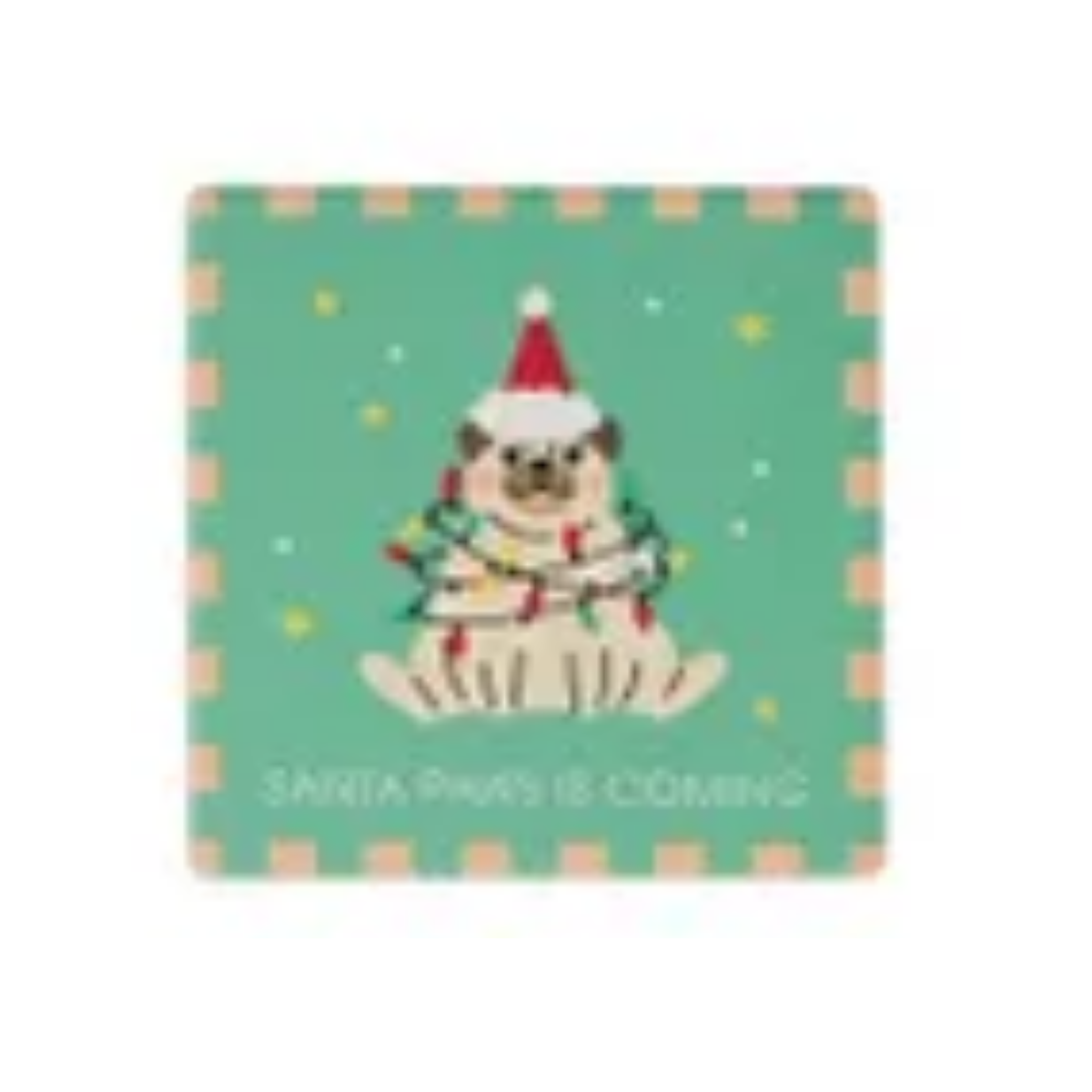 Ceramic Coaster Holiday Dogs 10cm Assorted - Christmas Decorations Brisbane