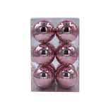 Bauble Shiny Light Pink 70mm - 12 Pack - Christmas Decorations Brisbane