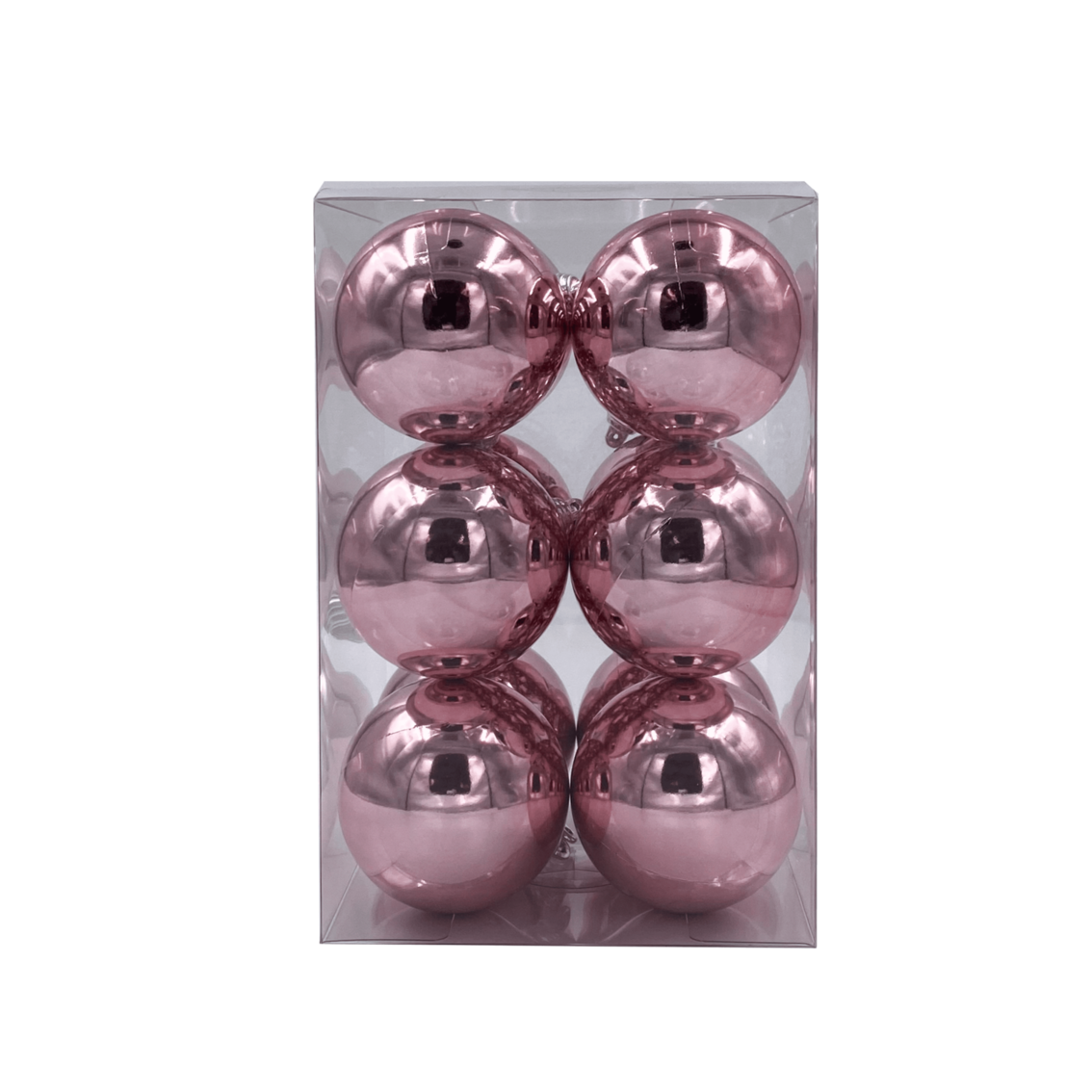 Bauble Shiny Light Pink 70mm - 12 Pack - Christmas Decorations Brisbane