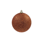 Bauble Glitter Copper 140mm - Christmas Decorations Brisbane