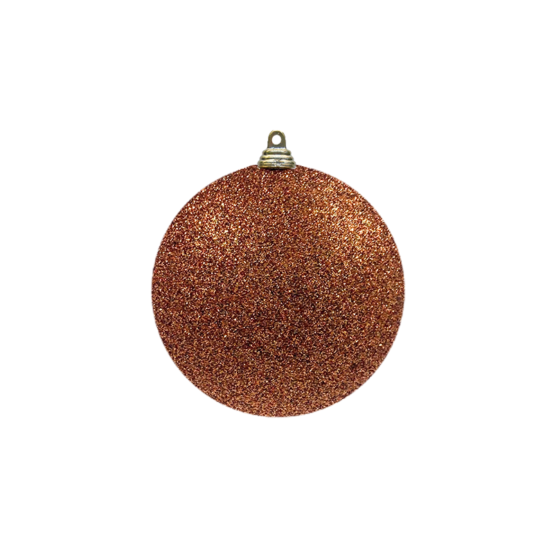 Bauble Glitter Copper 140mm - Christmas Decorations Brisbane