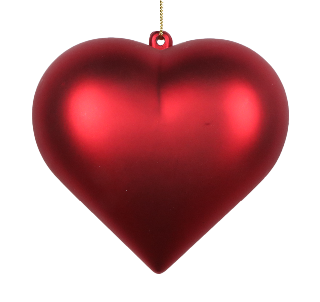 Bauble Heart Matte Red 14cm - Christmas Decorations Brisbane
