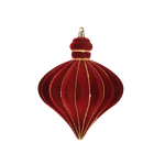 Bauble Flock Burgundy with Gold Glitter 150mm - Christmas Decorations Brisbane