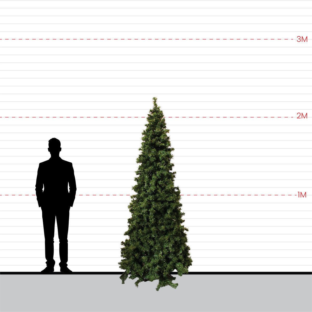 Tree Slimline 2.2m - Christmas Decorations Brisbane