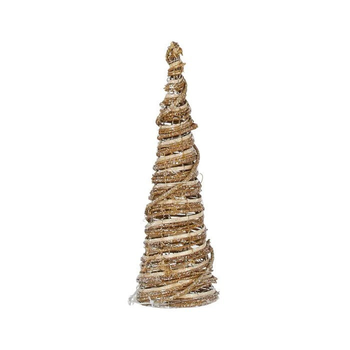 Cone Tree Natural Rattan LED 40cm
