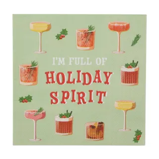 Napkin Christmas Cocktail 20 Pack 33cm - Christmas Decorations Brisbane