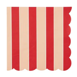 Napkin Red/Cream Variegated Edge 20 Pack 33cm - Christmas Decorations Brisbane