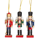 Nutcracker Hanging Wooden 13cm Assorted - Christmas Decorations Brisbane