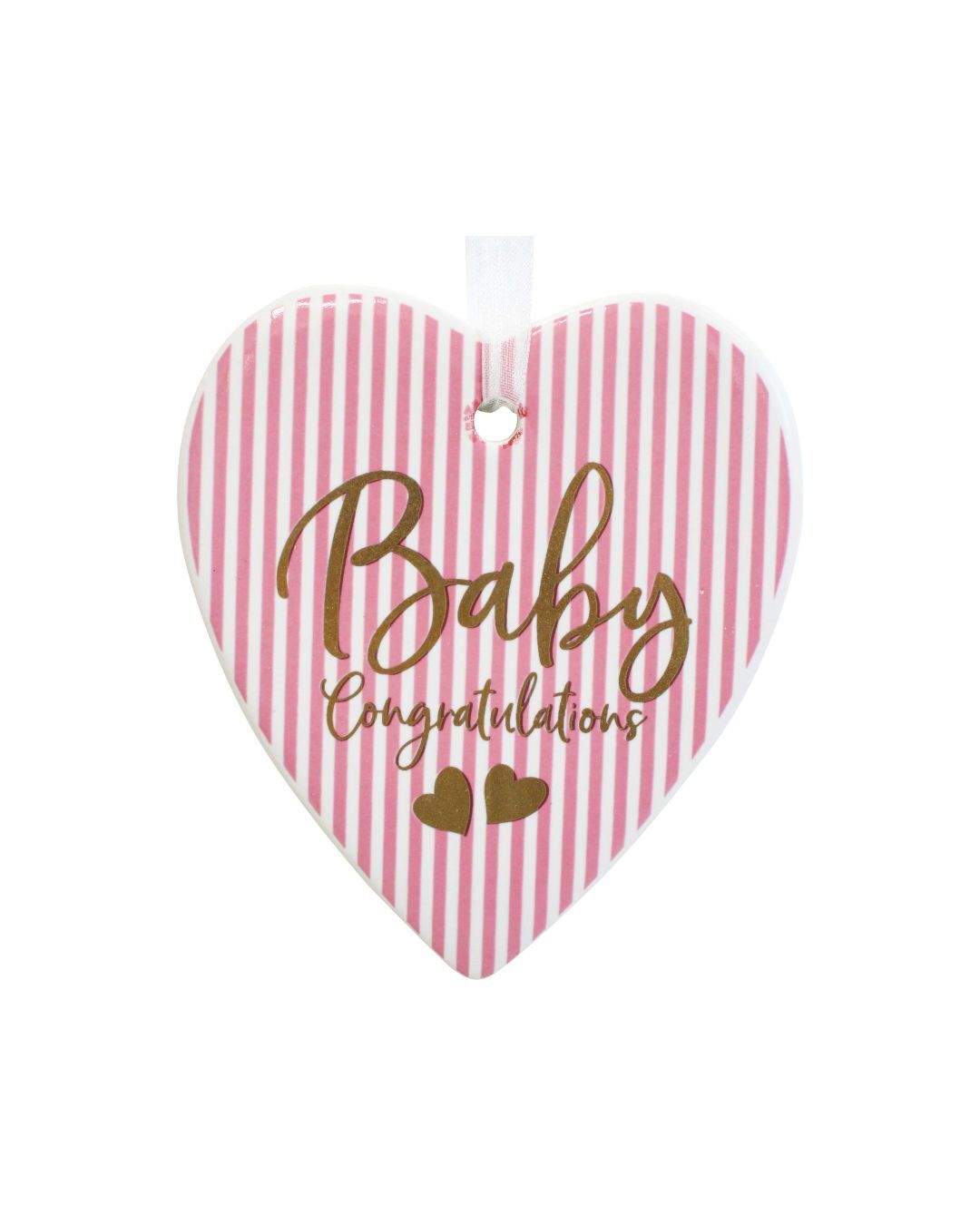 Heart 'Baby Girl' Ceramic 9cm - Christmas Decorations Brisbane