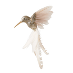 Hummingbird Champagne Pink Feather 17cm - Christmas Decorations Brisbane