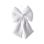 Bow Plush White Hanging 43cm - Christmas Decorations Brisbane