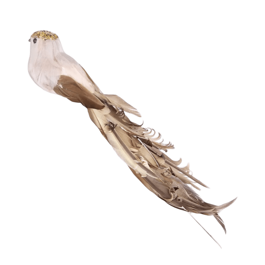 Bird Clip-On Latte 33cm - Christmas Decorations Brisbane