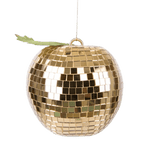 Disco Apple Gold Hanging 11cm - Christmas Decorations Brisbane