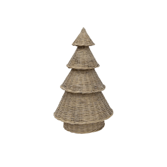 Tree Wicker Natural Grey 50cm - Christmas Decorations Brisbane