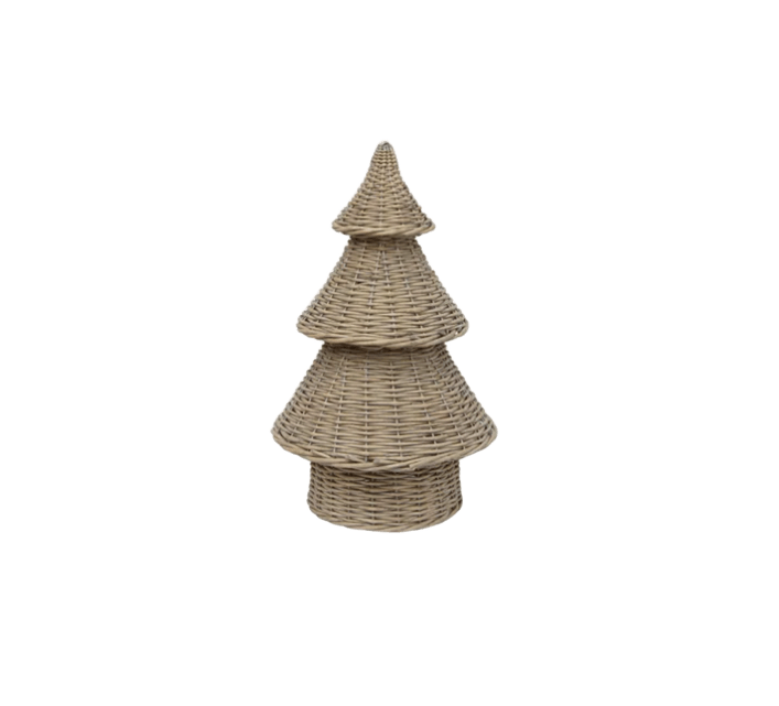 Tree Wicker Natural Grey 40cm - Christmas Decorations Brisbane