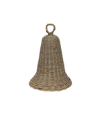 Bell Wicker Natural Grey 32cm - Christmas Decorations Brisbane