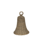 Bell Wicker Natural Grey 20cm - Christmas Decorations Brisbane