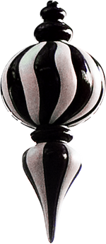 Christmas Finial  Black/White 2m - Christmas Decorations Brisbane