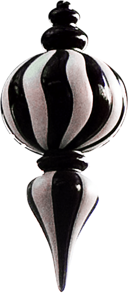 Christmas Finial  Black/White 2m - Christmas Decorations Brisbane