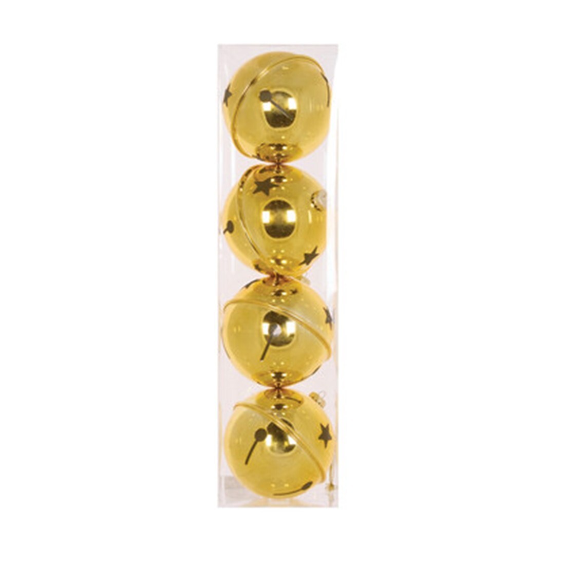 Bells Shiny Gold Pack of 4 8cm - Christmas Decorations Brisbane