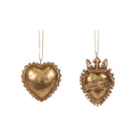 Vintage Heart Hanging Gold - Christmas Decorations Brisbane