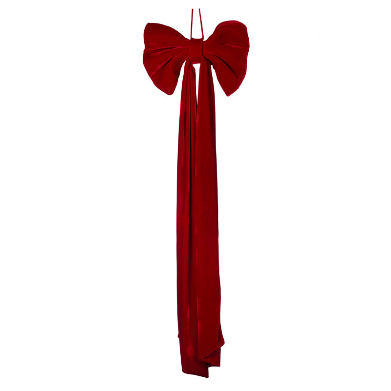 Bow Long Tail Red 90cm - Christmas Decorations Brisbane