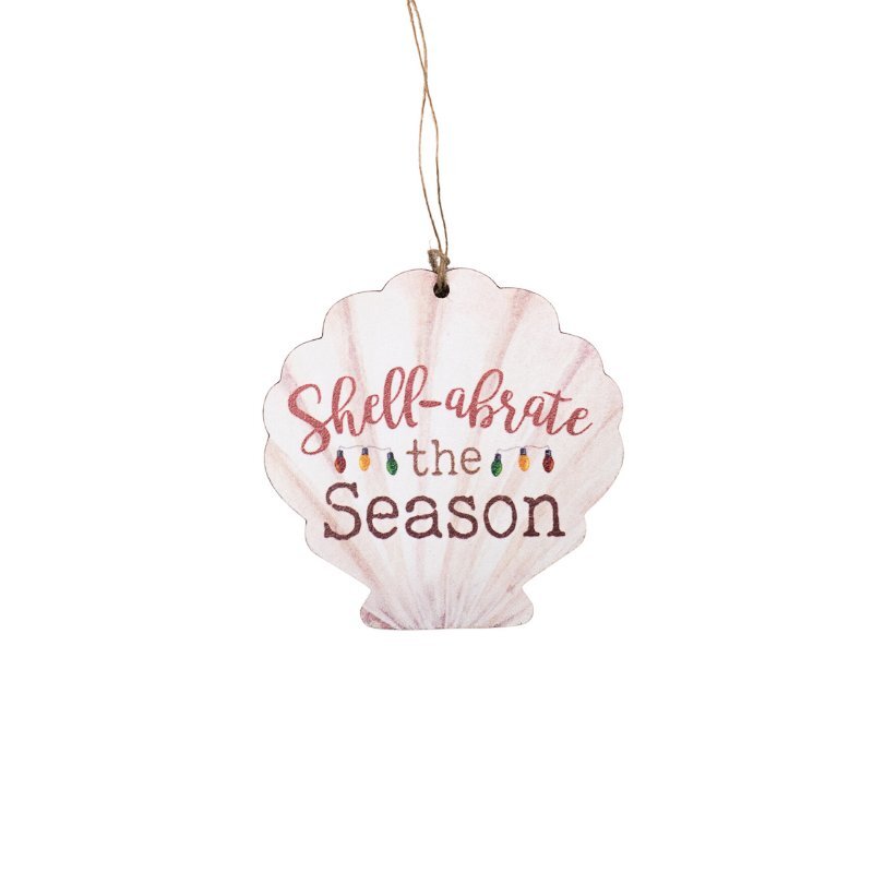 Ornament Hanging Shell-Abrate 8cm - Christmas Decorations Brisbane