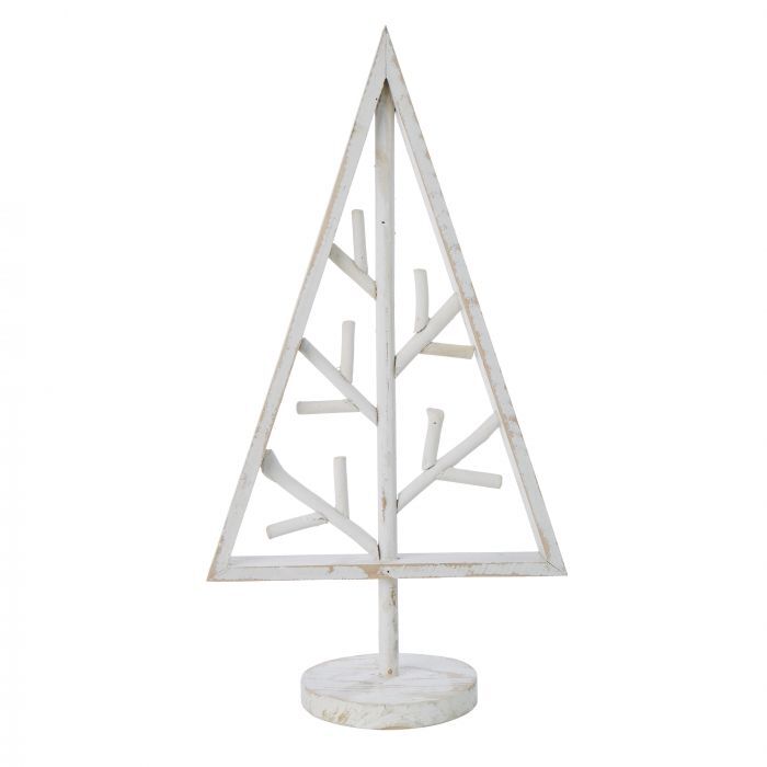 Wooden Tree White 50cm - Christmas Decorations Brisbane