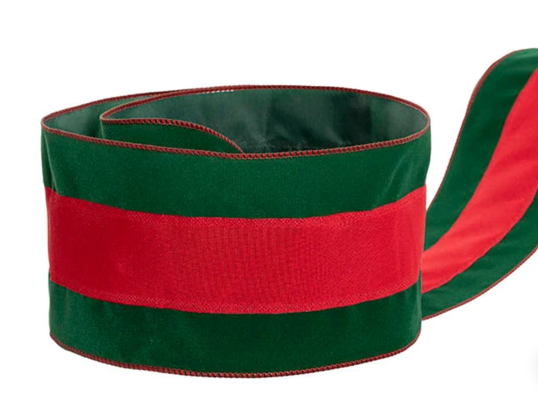 Ribbon 10m  Red/Green 12cm
