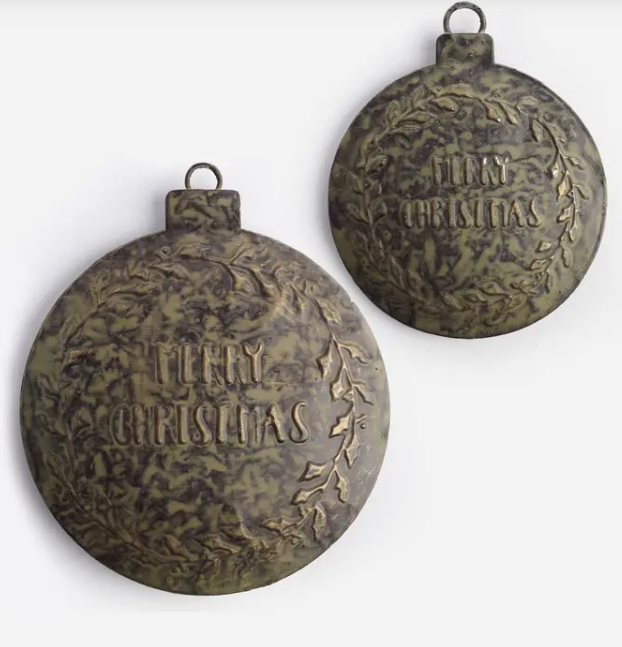 Antique 'Merry Christmas' Ornament 15cm