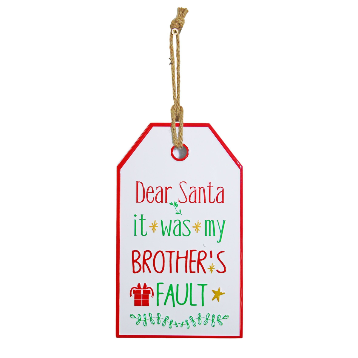 Metal Hanging Sign (Brother) 50cm - Christmas Decorations Brisbane
