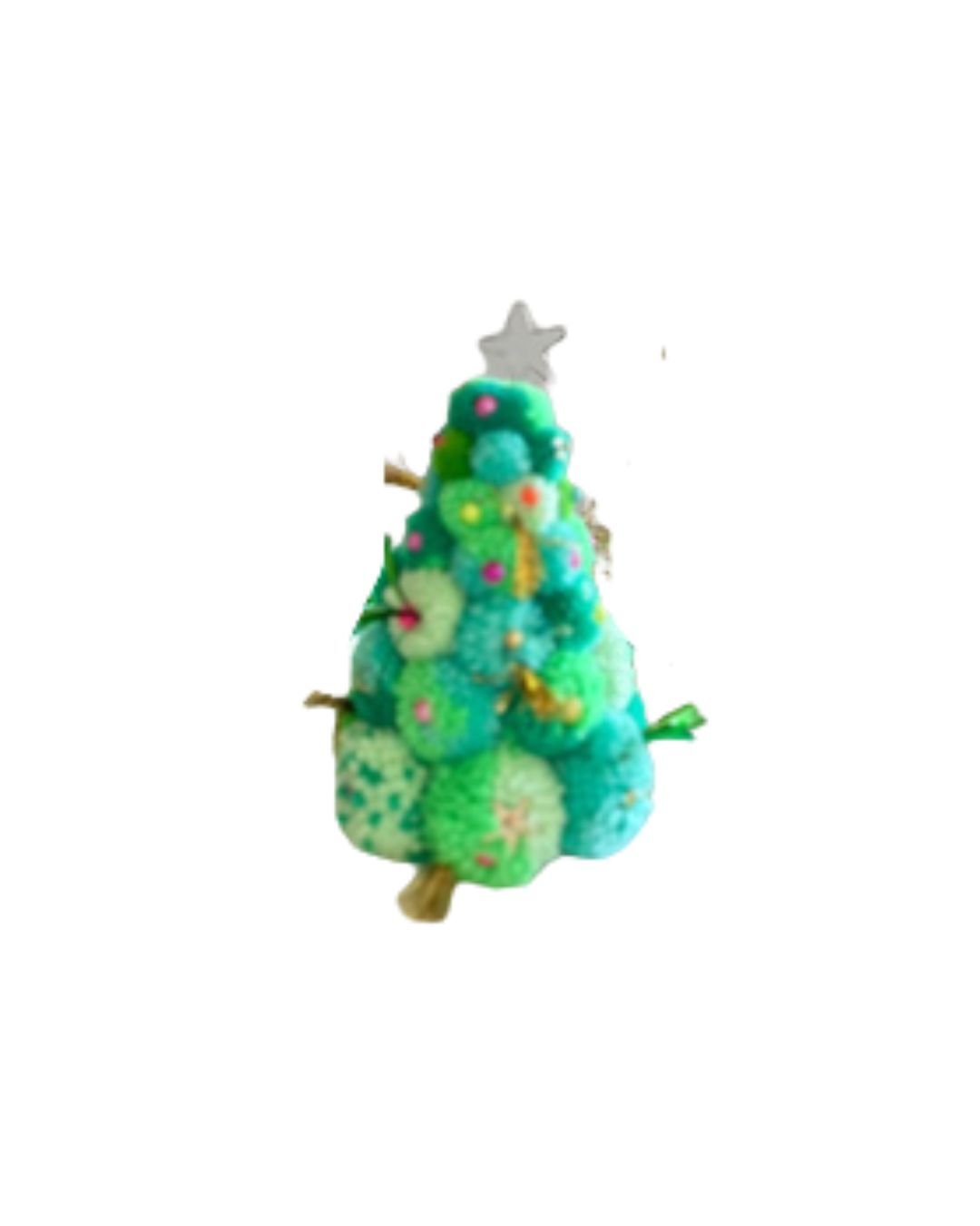 PomPom Tree Standing Green 18cm - Christmas Decorations Brisbane