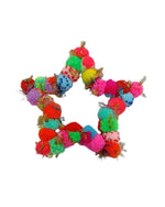 PomPom Star Multi Colour 28cm - Christmas Decorations Brisbane