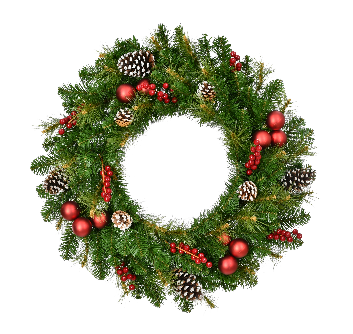 Wreath Red Berries with Pinecone Pre-Lit 90cm - Christmas Decorations Brisbane
