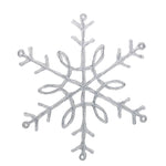 Snowflake icicle hanging decoration with curled accents