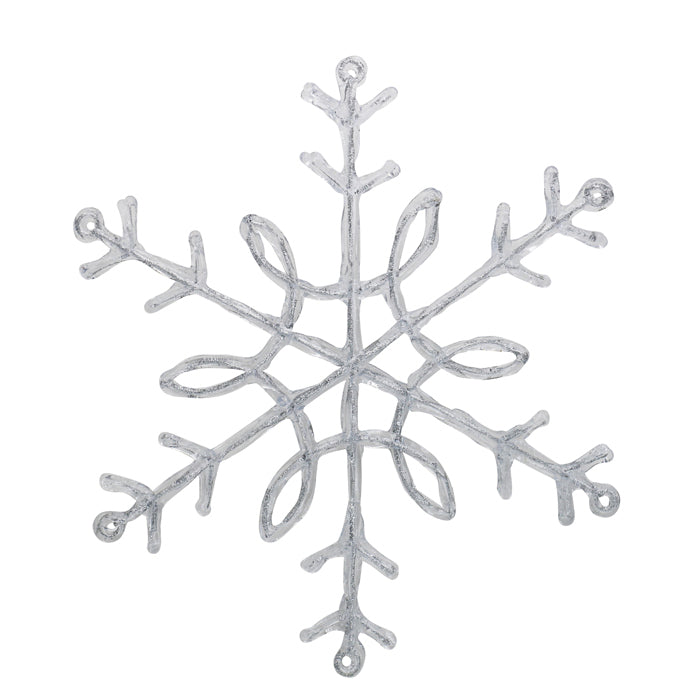 Snowflake icicle hanging decoration with curled accents