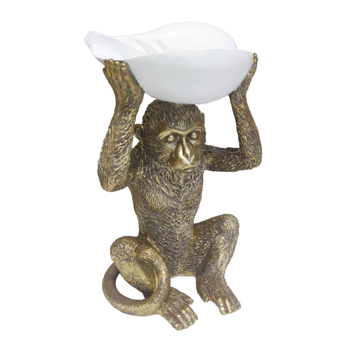 Monkey Gold w/ Shell on Head 29cm - Christmas Decorations Brisbane