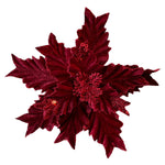 Poinsettia Flower Burgundy Red Clip On 30cm - Christmas Decorations Brisbane