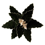 Poinsettia Flower Gold/Green With Glitter Edge Clip On 30cm - Christmas Decorations Brisbane