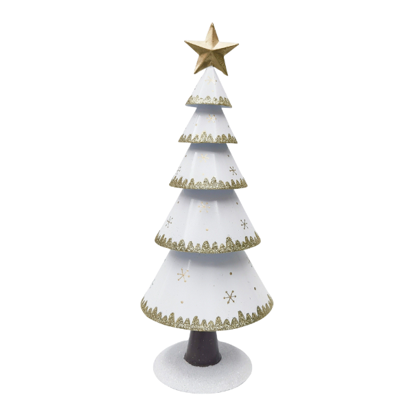Snowy Tree Standing Decoration 34cm - Christmas Decorations Brisbane
