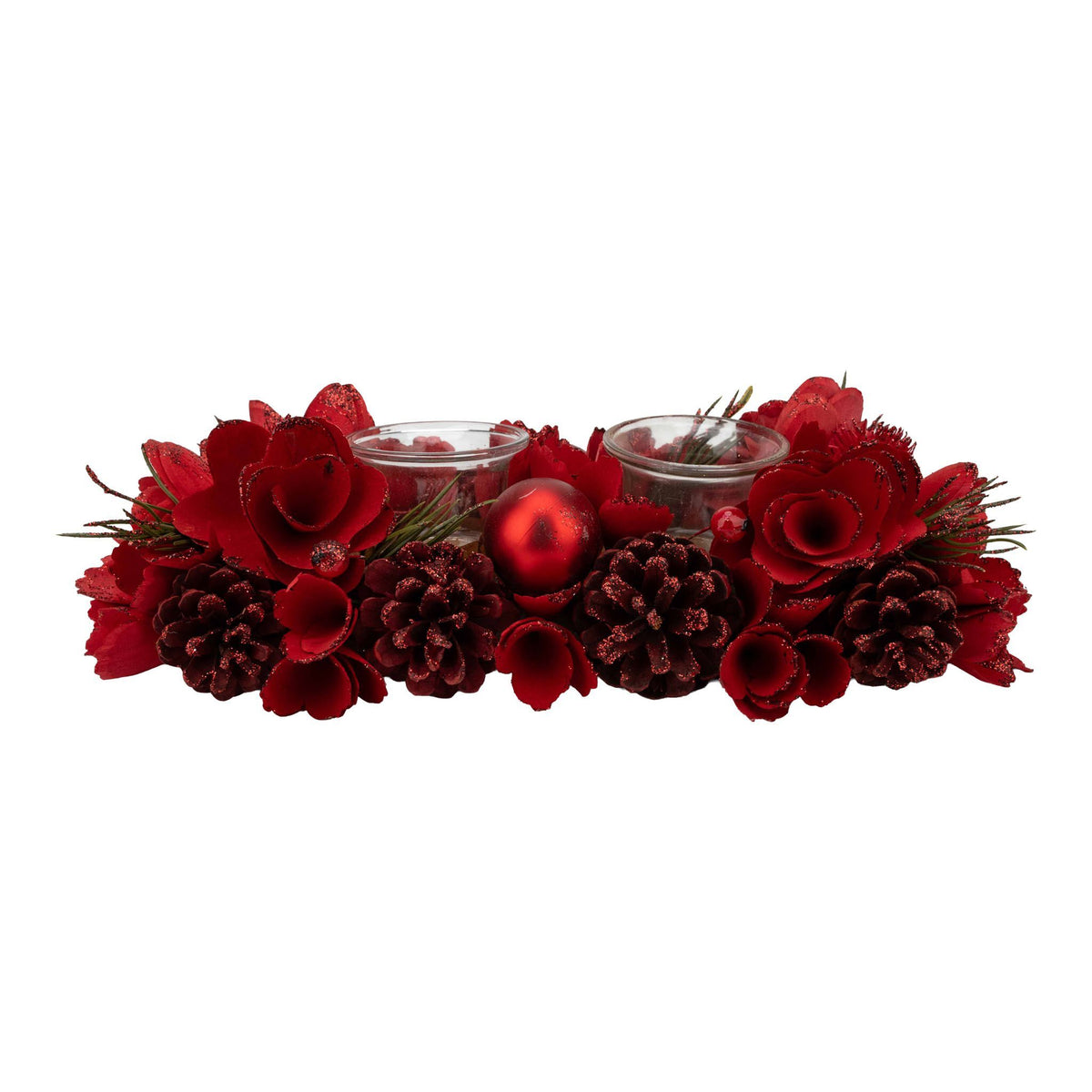 Double Candle Holder Red