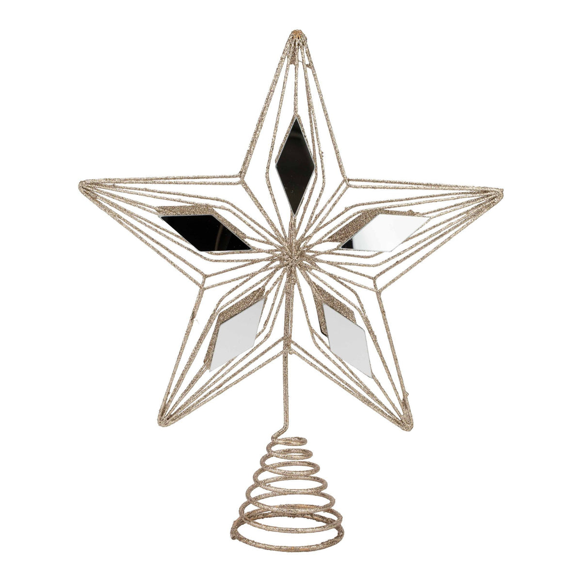 Champagne 5 Point Star Tree Topper 30cm