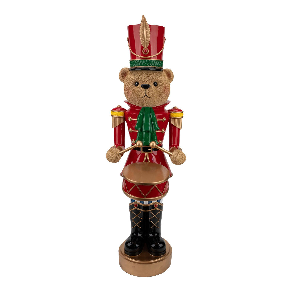 Drummer Bear Nutcracker LED 92cm