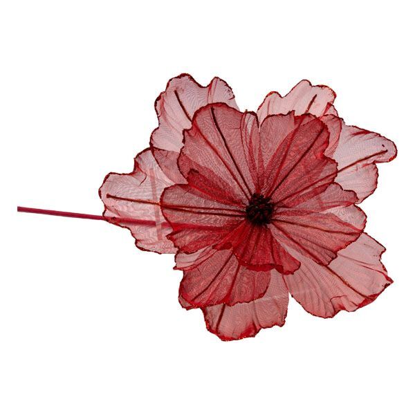 Sheer Flower Red with Gold Edge - Christmas Decorations Brisbane