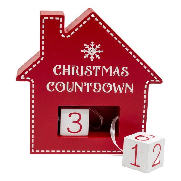 House Countdown Red 15cm - Christmas Decorations Brisbane