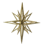 Star 3D Gold Glitter 20cm - Christmas Decorations Brisbane